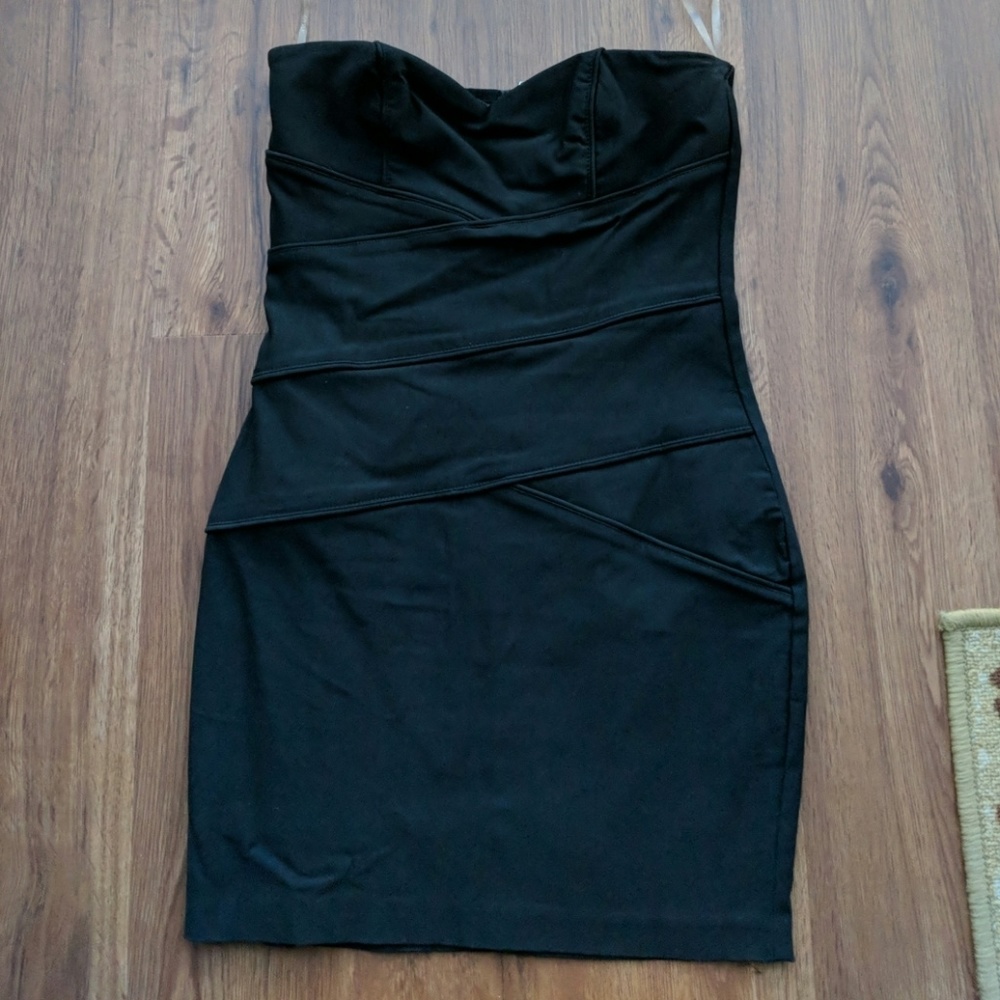 Black A'gaci strapless bodycon dress